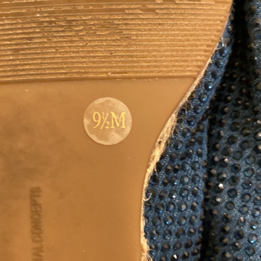 INC international concept rhinestone Navy flat loafers - Picture 8 of 8